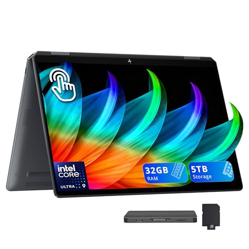 Image of HP OmniBook Flip 2-in-1 14 inch 3K Touchscreen Laptop, Intel Ultra 9 288V, 32GB LPDDR5X, 5TB Storage(4TB SSD+1TB Docking Station Set), Intel Arc 140V, Backlit Keyboard, Fingerprint, Wi-Fi 7, Win 11, Gray