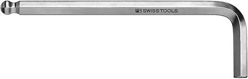 Miniatura 2 de PB SWISS TOOLS - 12 llaves en L de acero plateado con extremos de bola para tornillos hexagonales (pulgadas), modelo #212Z.H-12 CN, set en un