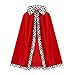 Produktbild MIVAIUN Kinder Prinz Umhang, König Umhang Königin Umhang Königlicher Samtmantel, Prinz König Königin Kostüm für Halloween, Fasching, Mottoparty, Rollenspiel, Bühnenauftritt, 80cm (Red)