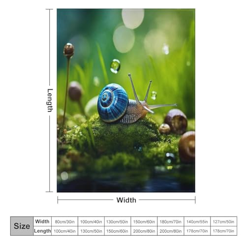 Couvertures pour canapé ou lit en flannel motif escargots grand plaid chaud lavable en machine