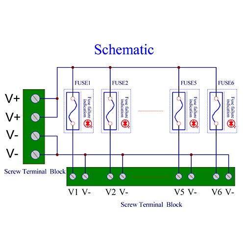 Dc Power Fuse Distribution Strip Module (6 Position, Din Rail Mount) #TOP3
