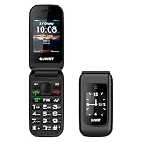Guwet Seniorenhandy Klapphandy ohne Vertrag,Rentner Handy Großen Tasten mit SOS-Notruftaste,Dual SIM 2G GSM mit 2000mAh Akku,USB-C,2.4'+1.77' Dual Display,Schwarz