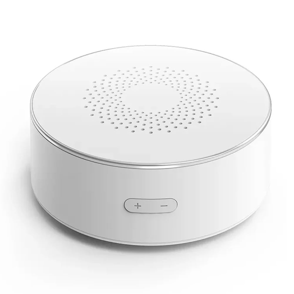 Tuya Smart Zigbee Drahtlose Sirene für Audible und sichtbar, 100 dB, Anti-Manipulation, Wechselstromversorgung, Arbeitslautstärkeneinstellung, EU-Stecker