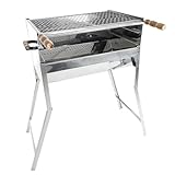 Churrasqueira A Carvao Inox Portatil Dobravel Grande Com Grelha Inox Moeda