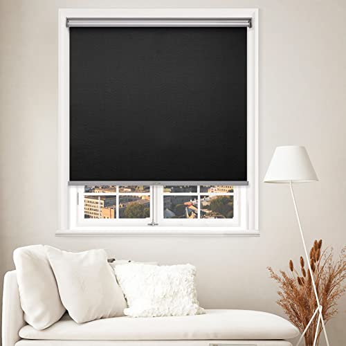 Myshade Blackout Roller Shades For Windows, Cordless Roller Window Shades, Roll Up Window Blinds With Thermal Insulated, Uv Protection, Easy To Install For Home And Office 34" X 72"(Black) #TOP9