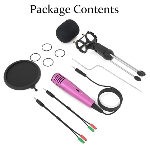 Msizoy Computer Phone Microphone,Condenser Broadcast Mic 3.5Mm Recording Microphone Plug And Play W/Tripod Stand & Pop Filter For Podcast Gaming Singing Youtube For Mac Pc Laptop Desktop Windows(Pink) #TOP4