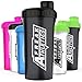 Freak Athletics - Bottiglia di shaker per proteine da 700 ml, senza BPA, con coperchio nero trasparente e nero