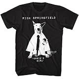 American Classics Rick Springfield Jessie's Girl Working Class Dog Adult Short Sleeve Vintage Style Graphic T-Shirt (Black, Large)
