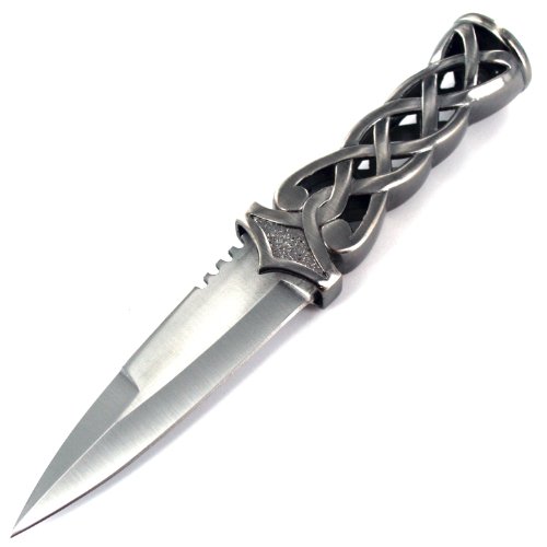 Ace Martial Arts Supply New Scottish Celtic Gaelic Twist Knot Blue Ruby Gemstone Wicca Dirk Dagger Knife, 9-Inch (Purple) #TOP7
