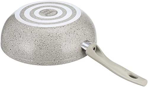 حلة طهي جرانيت عميقة (طاسة ووك) من توب شيف - لون بيج، مقاس 28