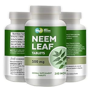 WAY 4 ORGANIC W4O Neem Tablets – 100% Pure (Azadirachta Indica) (240 Count – 500mg) 120 Days Supply (1 Pack)