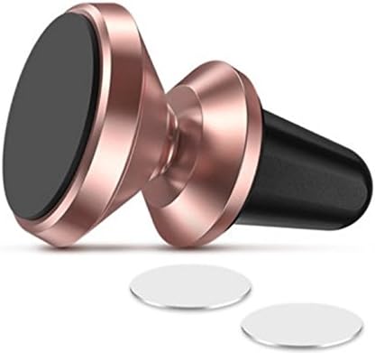 Magnetic Mount, iFlash Aluminum Universal Air Vent Magnetic Car Mount Phone Holder, 360 Degree Rotation for Multi-Angle View, Cradle-Less Car Phone Mount Stand, for Apple iPhone/Galaxy (Rose Gold)