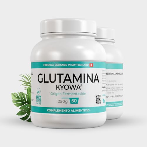 L Glutamina Kyowa Polvo para Rendimiento Deportivo - Recuperador Muscular de Glutamina Kyowa en Polvo - Aminoácidos Esenciales de Glutamina Pura - Optimizar Salud, Salud Intestinal y Energía