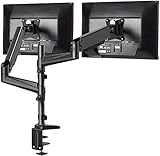 Volle Einstellbarkeit - Unserer Gasfeder Monitor Arm ist auf einer 43 cm hohen Säule montiert, so können Sie Ihren Monitor ohne Werkzeug mit einer Hand ganz einfach vom Desktop auf maximal 68.6 cm anheben, in horizontaler Richtung bis maximal 61 cm bringen (Vesa-Platte zu den Montagefuß). Wenn Ihr Schreibtisch hoch genug ist, können Sie ihn sogar im Stehen verwenden. Es ist auch möglich, zwei Bildschirme übereinander zu stapeln (A und B ≤27 Zoll oder A＞27 Zoll und B＜24 Zoll)