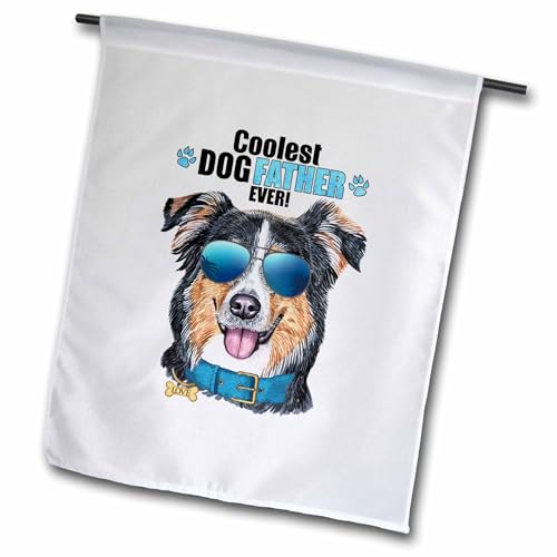 3dRose The Dog Dad will LOVE this Cute English Shepherd in Blue Sunglasses - Flags (fl-381588-2)