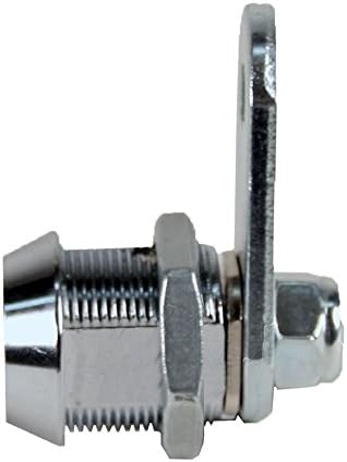 FJM Security 2400AS-KA Tubular Cam Lock with 5/8" Cylinder and Chrome Finish, Keyed Alike