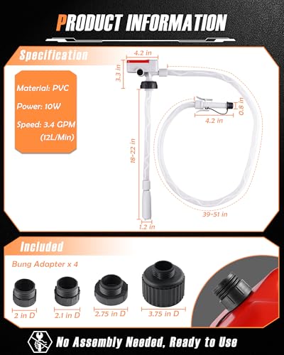 image for Faitio Battery Powered Gas Can Pump, Electric Fuel Transfer Pump for G