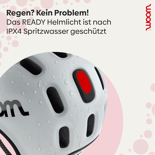 woom Bereit Helmlicht, Wiederaufladbares LED-Rücklicht Zubehör für Fertigen Kinderhelm, Hochsichtbares Fahrradsicherheitslicht mit 3 Modi & Auto-Abschaltung für Jungen & Mädchen