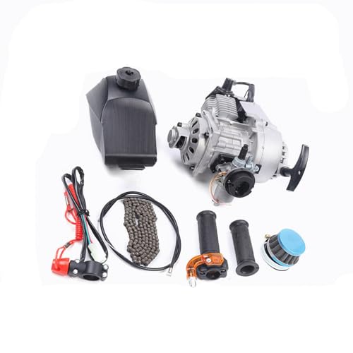 YINZINR 2 Stroke Gas Powered Engine Motor Kit, Pro 49cc Bike Bicycle Motor Petrol DIY Motor Engine Kit, Bicycle Conversion Set, for Pocket Bike, Mini Dirt Bike, ATV, Scooter