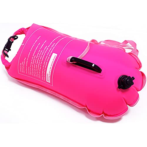 NuCamper Swim Buoy para nadadores en aguas abiertas con cinturón ajustable, bolsa seca impermeable, burbuja de natación para seguridad, entrenamiento de snorkel, kayak, buceo, navegación, gran capacidad 28L miniatura 2