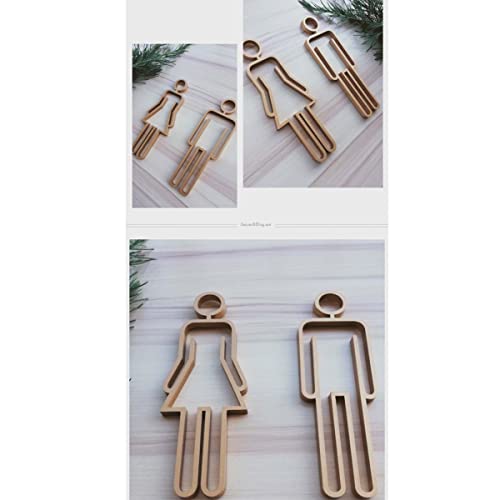 Conjunto de figuras de decoración de letreros de baño para hombres y mujeres de acrílico - Letrero de baño moderno para hombres y mujeres - Letreros para puertas de baño - Letreros de WC para inodoro
