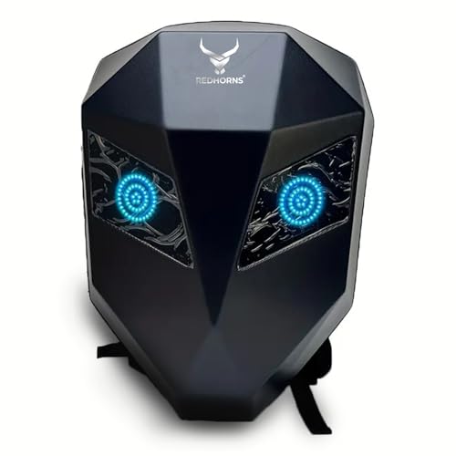 Image of REDHORNS LED Laptop Bag Motorcycle Riding Backpack, Hard Shell LED Motorbike Rider Waterproof Backpack, for Travelling Camping Cycling Travel Bag - Black