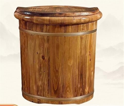 Balde de Madera para Masaje de Pies con Tapa 15.7x15.7 pulg miniatura 1