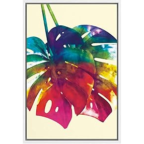 SIGNWIN Framed Canvas Wall Art Multicolor Rainbow Tropical...