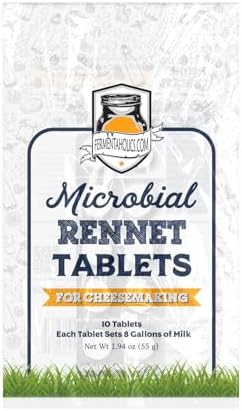 Microbial Rennet For Cheese Making | Vegetarian Rennet Tablets | Milk Coagulant | Vegan Cheese making | Shelf-Stable Rennet Tablets, Perforated For Easy Use