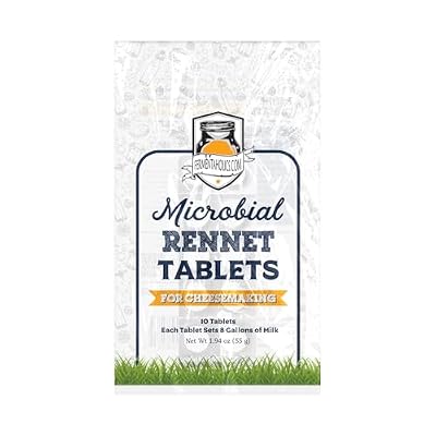 Microbial Rennet For Cheese Making | Vegetarian Rennet Tablets | Milk Coagulant | Vegan Cheese making | Shelf-Stable Rennet Tablets, Perforated For Easy Use