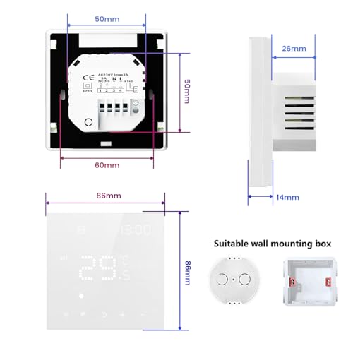 AVATTO Thermostat Für Wasser Fußbodenheizung und Gasboiler，Smart WiFi Thermostat Programmierbar Raumthermostat Unterstützen Alexa, Google Home Sprachsteuerung und Smart Life App Fernbedienung