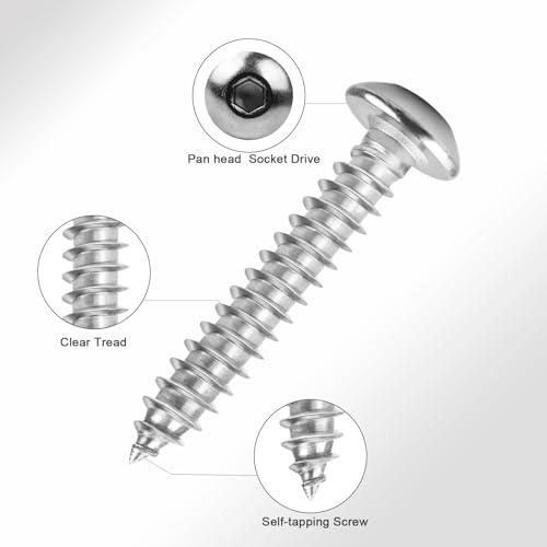 Tornillos Autoperforantes M5 x 16mm Cabeza Pan Hexagonal 100pcs miniatura 3