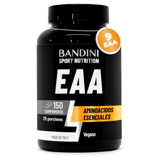 Bandini® EAA Aminoácidos Esenciales - Con 9 Essential Amino Acids Pre intra y Post Entrenamiento - Promueve el crecimiento y la recuperación muscular - Comprimidos veganos y sin azúcar (150 tabletas)