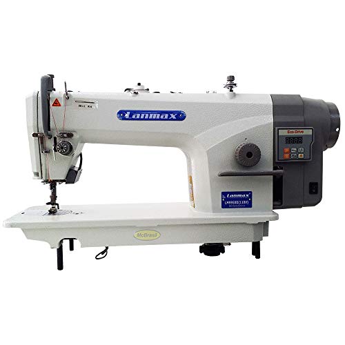 Máquina de Costura Reta Industrial Lanmax LM9950D Completa com Motor Direct Drive 110v