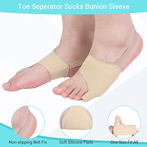 Toothbace Tailor's Bunion Corrector Pads With Gel Cushion, Pinky Toe Separator Straightener Protector Sleeve Shield Spacer Cover Guard For Pain Relief (1 Pair (Pack Of 1)) #TOP1