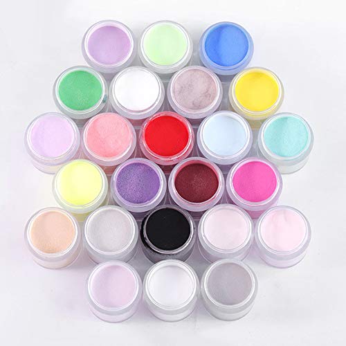 Nail Acrylic Power - Buqikma 24 Colors Acrylic Dipping Powder Acrylic Nail Art Tips Nail Starter Kit for Nail Manicure Decoration Extension and DIY