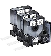 Cinta Dymo Rhino Dymo 18445 Rhino - Etiquetas Industriales De Vinilo - 19 Mm X 5.5 M - Negro Sobre Blanco - Resistente Agua Y UV Dymo 18445 Etiquetas