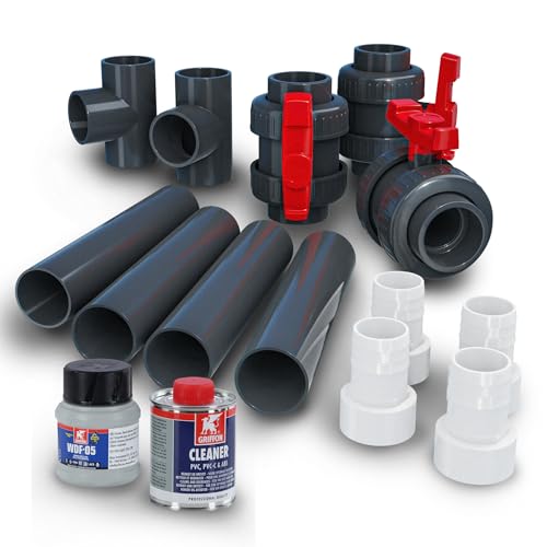 Pool Bypass Set für Wärmepumpe 38 und 50 mm Poolheizung Schwimmbecken Heizung