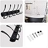 Porte-Manteau Mural LYLIN 15 Crochets - Acier Inoxydable Noir - Pour Entrée, Salle De Bain - Fixation Vis Ou Adhésif