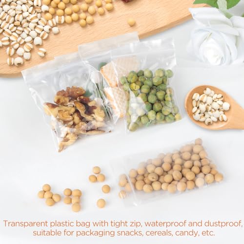 Miniatura 4 de Aiqinu 100 Piezas Bolsas Zip 6 X 8 Cm, Bolsas Plastico Transparente, Bolsas Autocierre Bolsas Plastico Pequeñas Para Joyería, Confitería, Componentes Electrónicos