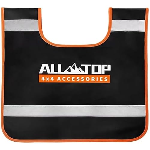 ALL-TOP Winch Damper, Vinyl Winch Cable Damper for Safety Recovery absorb Break Energy when Cable or Rope break - High Visibility Reflective Strip, Black, 1 pc