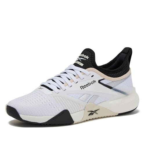 Reebok Nano Court Womens Tennis Shoes, Pickleball Shoes for Women, Footwear White/Black/Silver Metallic, 9