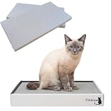 とぎカス少なめ 猫 爪とぎ 段ボール 高耐久 両面使える Catmore ホワイト 白 2個入