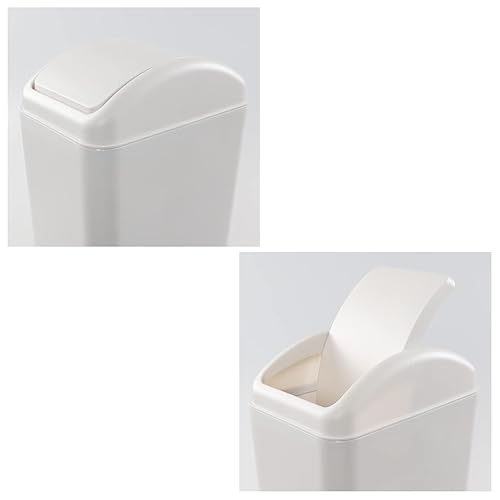 Miniatura 3 de Rinboat Bote de basura negro con tapa abatible de 35 galones cubo de basura de plástico con tapa abatible