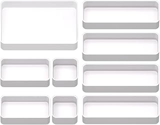 9 Pcs Stackable Drawer Organizer Trays Set, M...,