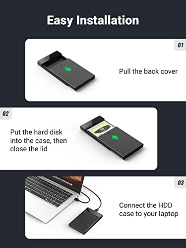 UGREEN Caja externa USB 3.0 para disco 2.5 pulgadas SATA miniatura 7