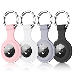Odbeai 4 Pack AirTag Holder AirTag Keychain AirTag Case Compatible with Apple AirTags for Kids/Keys/Pet Collar/Luggage,Soft Silicone Protective Airtag Accessories for GPS Item Finder Tracker
