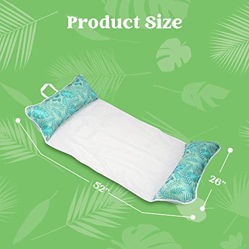 Sloosh 3 Pack Inflatable Pool Float Hammock, Water Hammock Lounges, Multi-Purpose Swimming Pool Accessories (Saddle, Lounge Chair, Hammock, Drifter) For Pool, Lake, Outdoor, Beach (Cyan/Purple/Green) #TOP5