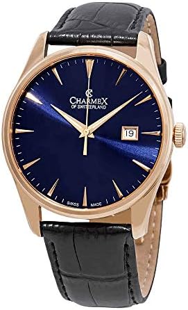 Blue Dial Black Leather Men's Watch 2943