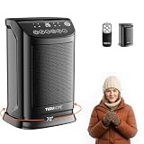 TURU HOME 4 em 1 Ventilador de Ar Frio e Aquecedor,Termostato 10°C a 30°C, Oscilação 70° Timer 12h Controle Remoto, Aquecedor Cerâmico PTC, Proteção térmica, Pequeno para Quarto Escritório (220V)